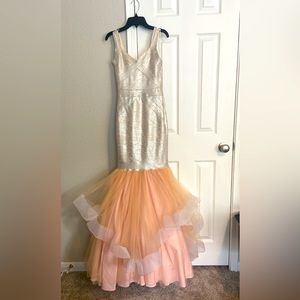 Size: Small Nude Silver and Gold Tone Evening Gown $375